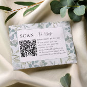 RSVP QR Code Eucalyptus Greenery Wedding Karte