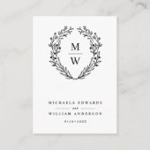 RSVP QR-Code für Botanisches Wreath Monogramm Begleitkarte (Rückseite)