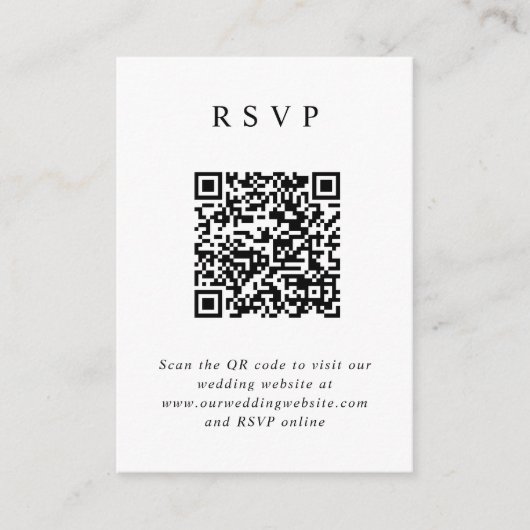 RSVP QR-Code für Botanisches Wreath Monogramm Begleitkarte (Vorderseite)