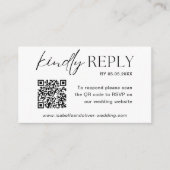 RSVP QR Code für Hochzeiten Minimalistisch Begleitkarte (Vorderseite)