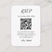 RSVP QR Code für kleine vertikale Hochzeiten Begleitkarte (Vorderseite)