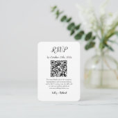 RSVP QR Code für kleine vertikale Hochzeiten Begleitkarte (Stehend Vorderseite)