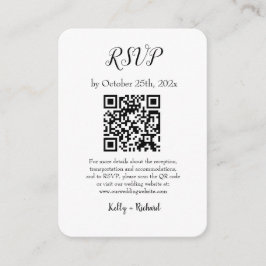 RSVP QR Code für kleine vertikale Hochzeiten Begleitkarte