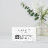 RSVP QR Code Hochzeit Moderne einfache Einschließk Begleitkarte (Stehend Vorderseite)