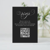 RSVP QR Code Hochzeitsszenario Schwarzweiß Karte (Stehend Vorderseite)