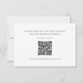 RSVP QR-Code-Karte für Minimalistische Sage Green  Mitteilungskarte