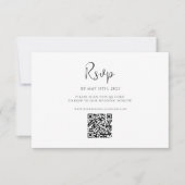 RSVP QR-Karte für Minimalistisches SkriptWedding (Vorderseite)