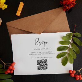 RSVP QR-Karte für Minimalistisches SkriptWedding