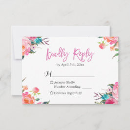 RSVP-Reaktion auf botanische Hochzeiten mit Wasser RSVP Karte
