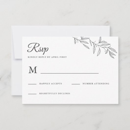 RSVP-Reaktion auf botanische Hochzeiten RSVP Karte (Vorderseite)