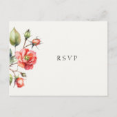 RSVP-Reaktion auf die Rose von Wasserfarben Ankündigungspostkarte (Vorderseite)