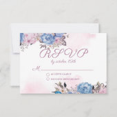 RSVP - Reaktion auf die RSVP-Hochzeit in pinkfarbe (Vorderseite)