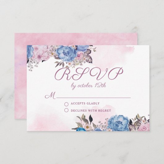 RSVP - Reaktion auf die RSVP-Hochzeit in pinkfarbe (Vorne/Hinten)