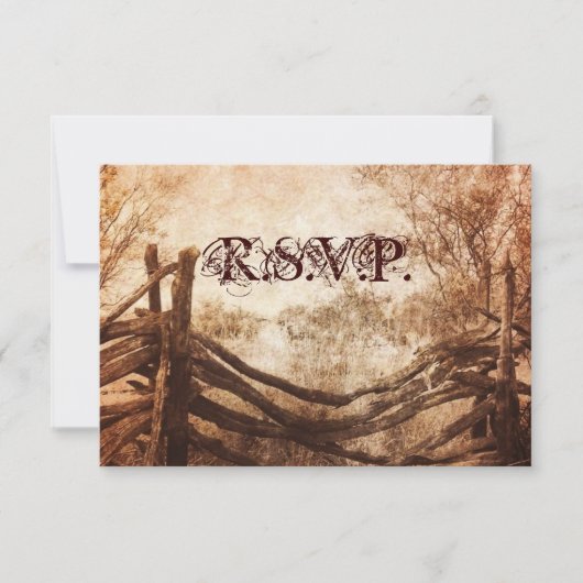 RSVP-Reaktion auf Hochzeiten im Western RSVP Karte (Vorderseite)
