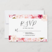 RSVP-Reaktion auf Hochzeiten in Burgund und Rosa RSVP Karte (Vorderseite)