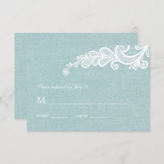 RSVP-Reaktion auf Hochzeiten in Burlap und Lace We RSVP Karte (Vorne/Hinten)
