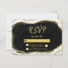 RSVP-Reaktion auf Hochzeiten in Schwarz-weißen und RSVP Karte