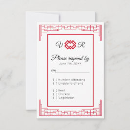 RSVP-Reaktion auf Red Black Wedding RSVP Karte