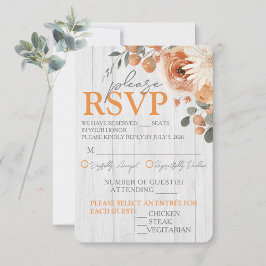 RSVP-Reaktionskarten für Blumenzwiebelholz RSVP Karte