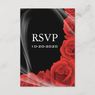RSVP-Reaktionskarten für Hochzeiten in Schwarz und RSVP Karte