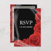 RSVP-Reaktionskarten für Hochzeiten in Schwarz und RSVP Karte (Vorne/Hinten)