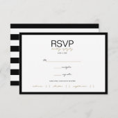 RSVP-Reaktionskarten für Hochzeiten in Schwarz/Wei RSVP Karte (Vorne/Hinten)