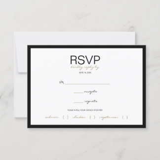 RSVP-Reaktionskarten für Hochzeiten in Schwarz/Wei RSVP Karte