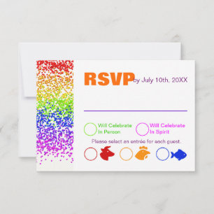 RSVP Regenbogen-Hochzeits-Spaß und moderne Einladu Einladung