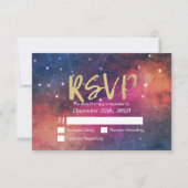 RSVP-Reply-Galaxy-Nebula-Konstellationen Hochzeite RSVP Karte (Vorderseite)