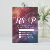RSVP-Reply-Galaxy-Nebula-Konstellationen Hochzeite RSVP Karte (Stehend Vorderseite)