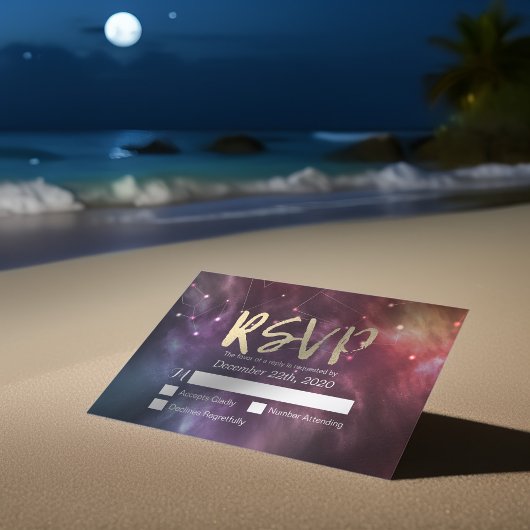 RSVP-Reply-Galaxy-Nebula-Konstellationen Hochzeite RSVP Karte