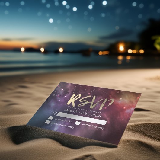 RSVP-Reply-Galaxy-Nebula-Konstellationen Hochzeite RSVP Karte