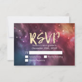 RSVP-Reply-Galaxy-Nebula-Konstellationen Hochzeite RSVP Karte (Vorderseite)