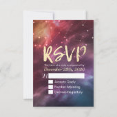 RSVP-Reply-Galaxy-Nebula-Konstellationen Hochzeite RSVP Karte (Vorderseite)