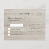 RSVP Reply Rustic Wood Floral String Light Einladungspostkarte (Rückseite)