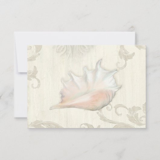 RSVP Response Beach Seashell Conch Shell Holz (Rückseite)