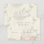 RSVP Response Beach Seashell Conch Shell Holz Karte (Vorne/Hinten)