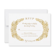 RSVP Response Card Ausgegrabter Bläschen Acanthus 