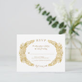 RSVP Response Card Ausgegrabter Bläschen Acanthus (Stehend Vorderseite)