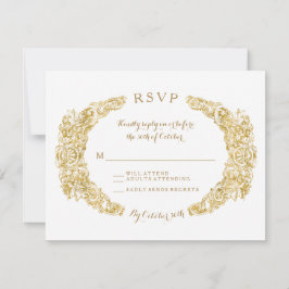 RSVP Response Card Ausgegrabter Bläschen Acanthus Karte