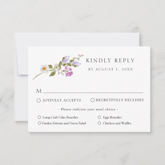 RSVP Response Card Frühjahrsflorale Hochzeit Einladung (Vorderseite)