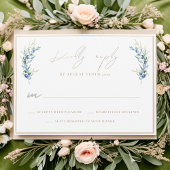 RSVP Response Card für die Hochzeitsfeier mit Oliv