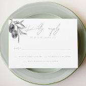 RSVP Response Card für die Hochzeitsfeier mit Oliv Karte