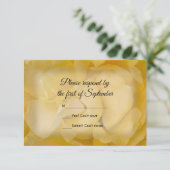 RSVP Response Card Gelbes Rose Floral Wedding (Stehend Vorderseite)
