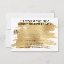 RSVP Response Card Hochzeit Elegantes Gold und Sch