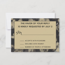 RSVP Response Card Hochzeit Elegantes Gold und Sch Karte
