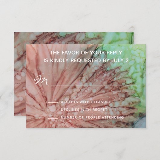 RSVP Response Card Hochzeitsstipp & Lavendel (Vorne/Hinten)