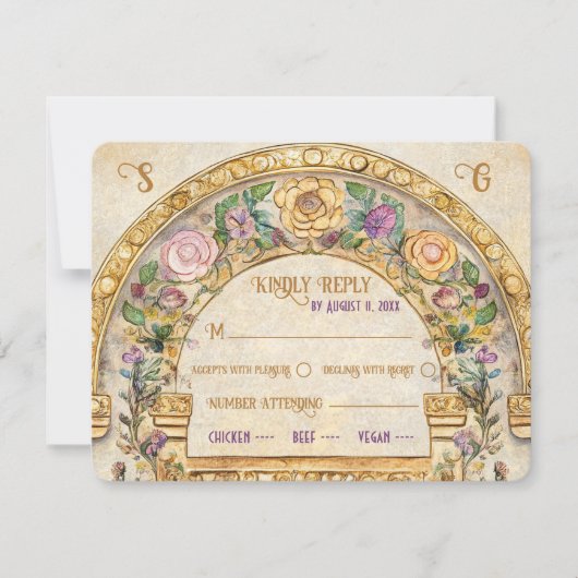 RSVP Response Card im Blumenstil (Vorderseite)