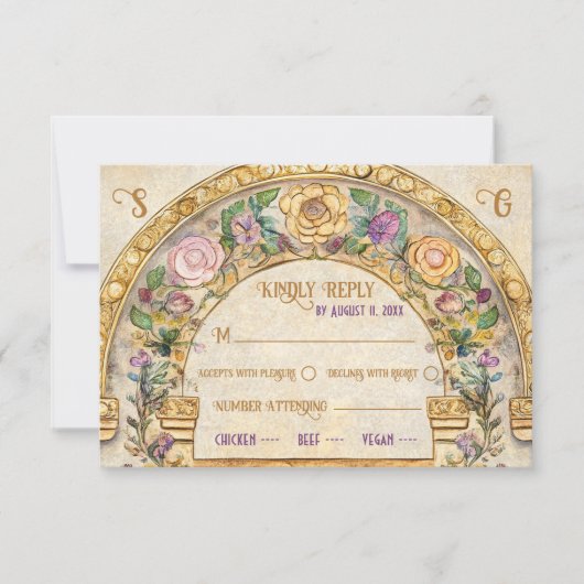 RSVP Response Card im Blumenstil (Vorderseite)