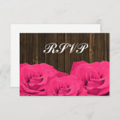 RSVP Response Card Roses Stall Wood Wedding (Vorne/Hinten)